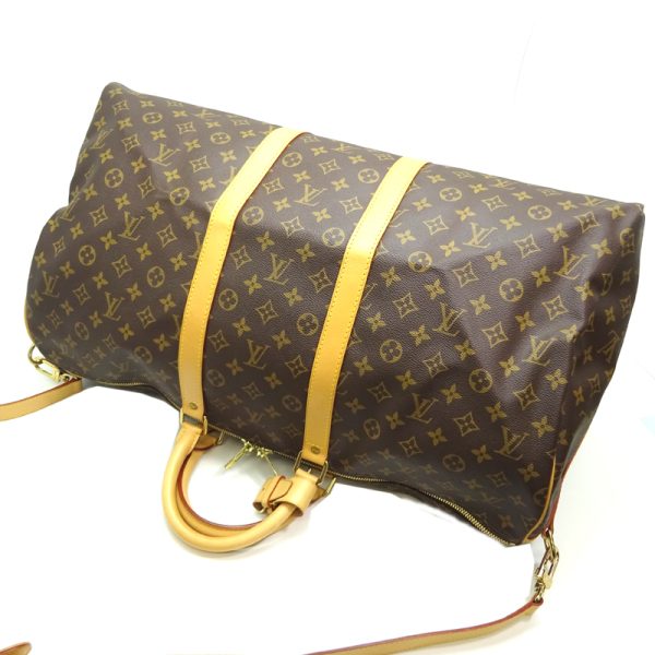 dh82602 4 Louis Vuitton Keepall Bandouliere 55 Monogram Bag Brown