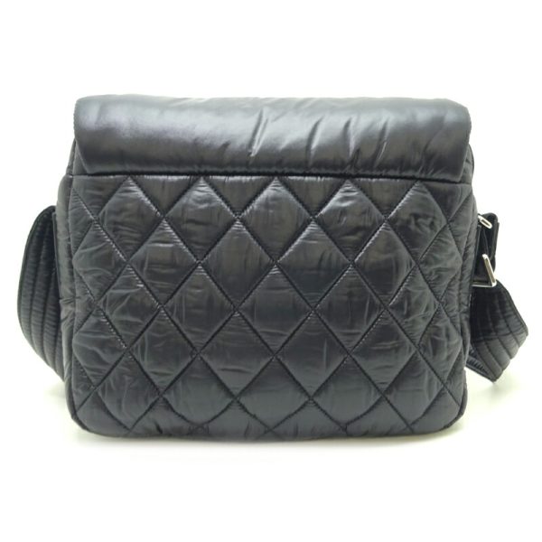 dh82724 2 Chanel Coco Cocoon Messenger Nylon Shoulder Bag Black