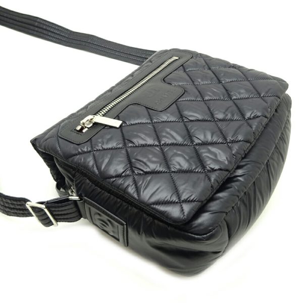 dh82724 3 Chanel Coco Cocoon Messenger Nylon Shoulder Bag Black