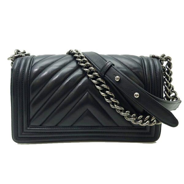 dh82804 2 Chanel Boy Chanel 25 V Stitch Chain Lambskin Shoulder Bag Black