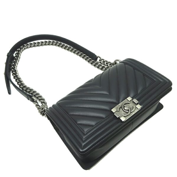 dh82804 3 Chanel Boy Chanel 25 V Stitch Chain Lambskin Shoulder Bag Black