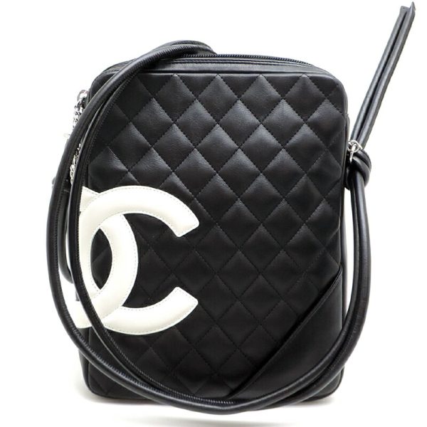 dh82816 1 Chanel Cambon Line Lambskin Shoulder Bag Black