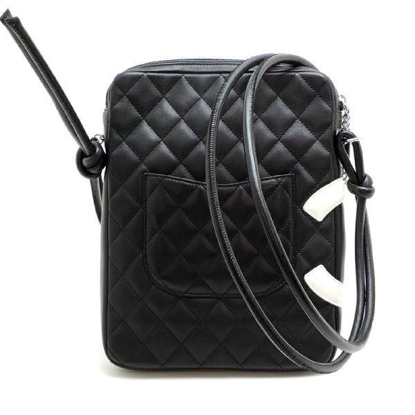 dh82816 2 Chanel Cambon Line Lambskin Shoulder Bag Black