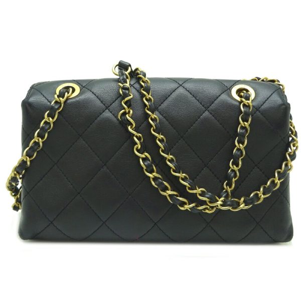 dh82825 2 Chanel Matelasse Chain Lambskin Shoulder Bag Black