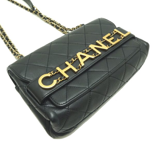 dh82825 3 Chanel Matelasse Chain Lambskin Shoulder Bag Black