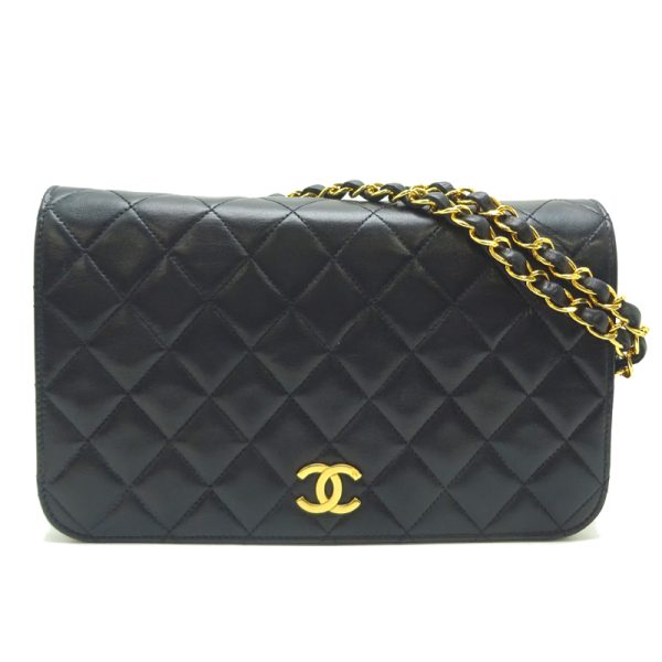 dh82826 1 Chanel Matelasse 23 Chain Lambskin Shoulder Bag Black