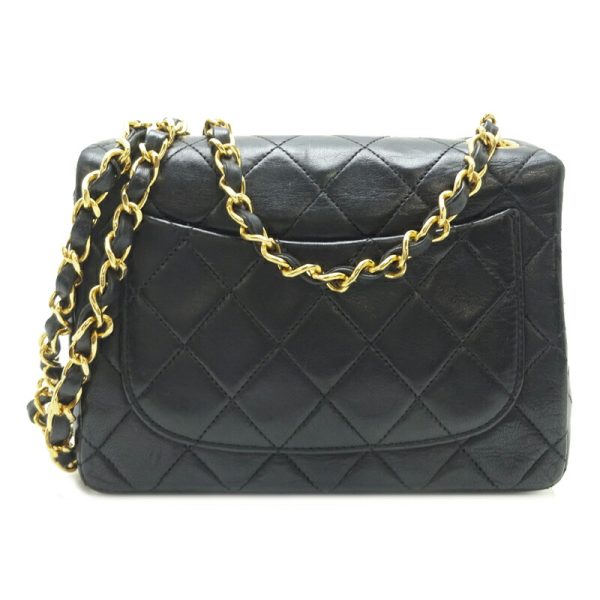 dh82828 2 Chanel Mini Matelasse 17 Chain Lambskin Shoulder Bag Black