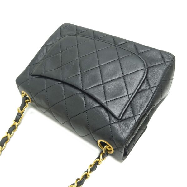 dh82828 4 Chanel Mini Matelasse 17 Chain Lambskin Shoulder Bag Black