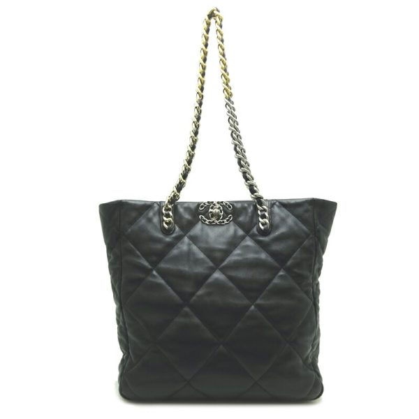 dh82889 1 Chanel Chanel 19 Chain Lambskin Shoulder Bag Black