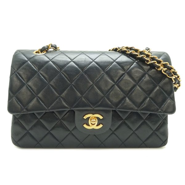 dh82949 1 Chanel Matelasse 25 Chain Lambskin Shoulder Bag Black