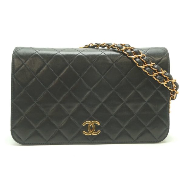 dh82952 1 Chanel Matelasse 23 Full Flap Chain Lambskin Shoulder Bag Black