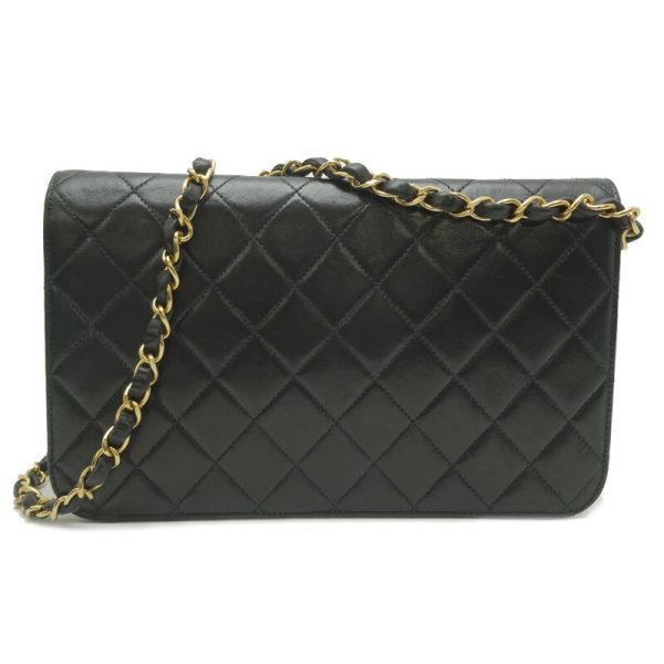 dh82952 2 Chanel Matelasse 23 Full Flap Chain Lambskin Shoulder Bag Black