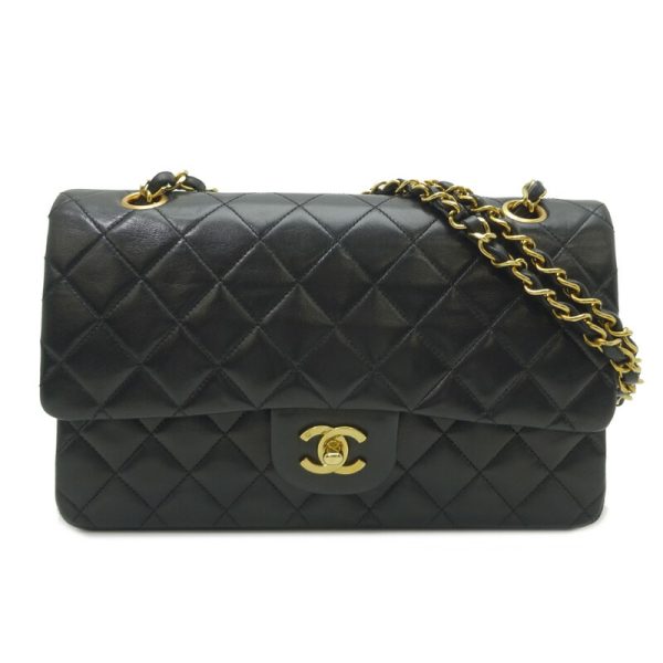 dh83055 1 Chanel Matelasse 25 Chain Lambskin Shoulder Bag Black