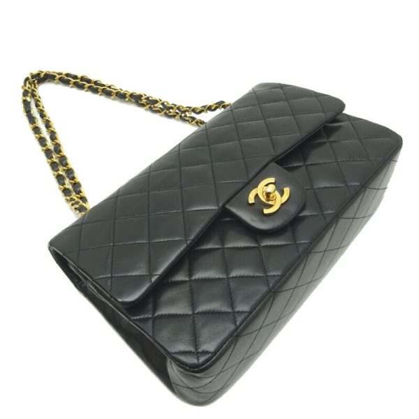 dh83055 3 Chanel Matelasse 25 Chain Lambskin Shoulder Bag Black