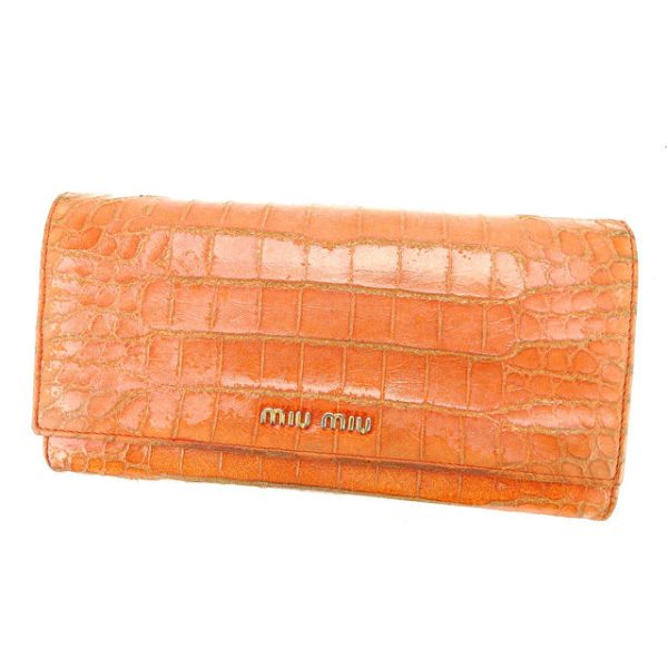 e1017 Miu Miu long wallet orange crocodile e1017