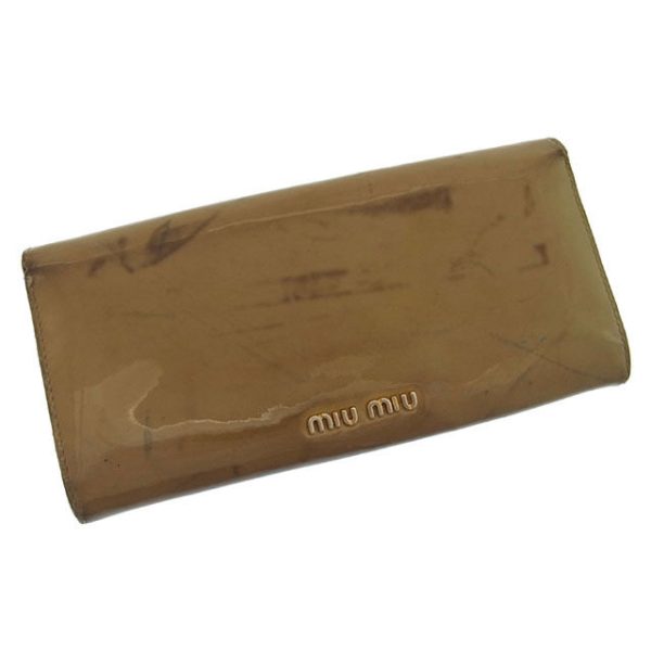 e550 Miu Miu long wallet bi fribbon wallet beige purple