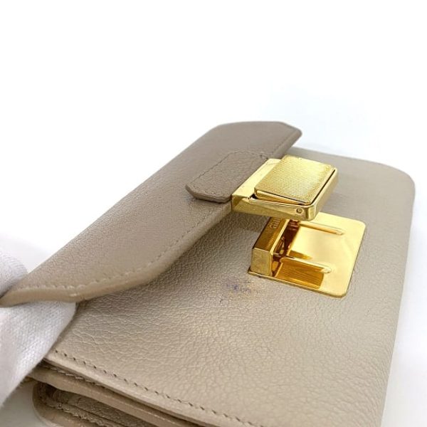 ec 19840 4 Miu Miu Wallet L shaped Bicolor Simple Brown Wallet