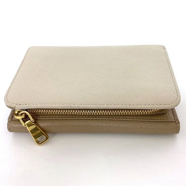 ec 19840 5 Miu Miu Wallet L shaped Bicolor Simple Brown Wallet