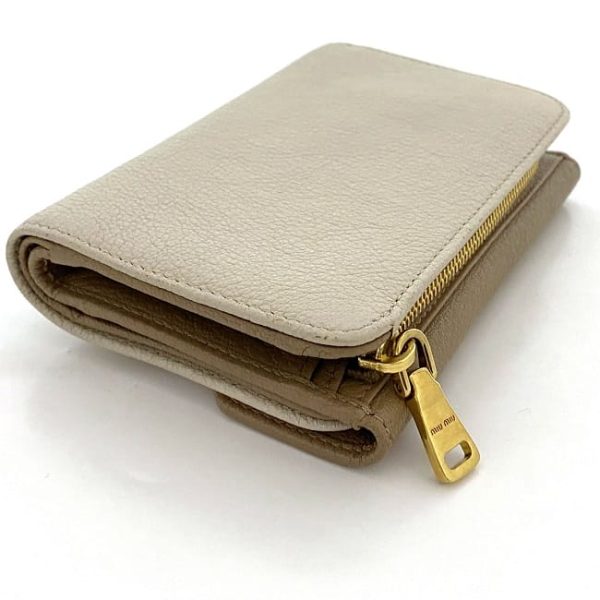 ec 19840 6 Miu Miu Wallet L shaped Bicolor Simple Brown Wallet