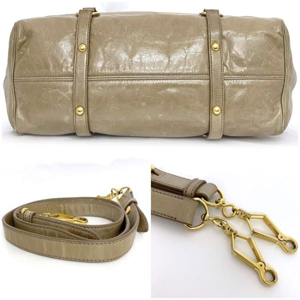 ec 20495 9 Miu Miu 2way bag beige ribbon shoulder bag