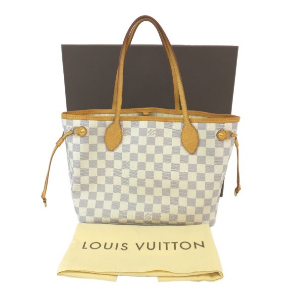 ecsm 00000049930 111 Louis Vuitton Neverfull PM Tote Bag Damier Azur White