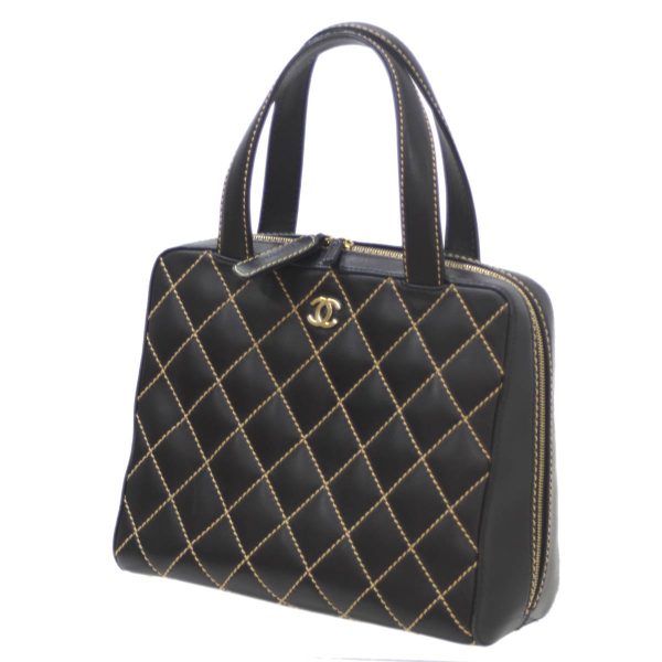 es230929xd02 Chanel Handbag Wild Stitch Black