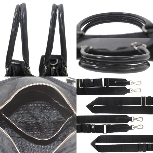 es240525od05 8 Prada 2Way Handbag Shoulder Bag Nylon Black