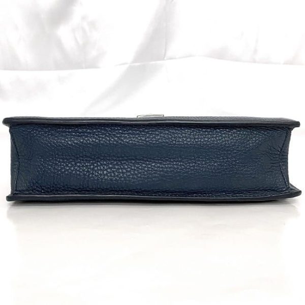 f 20558 4 Prada blue strap Saffiano clutch bag flap triangle plate