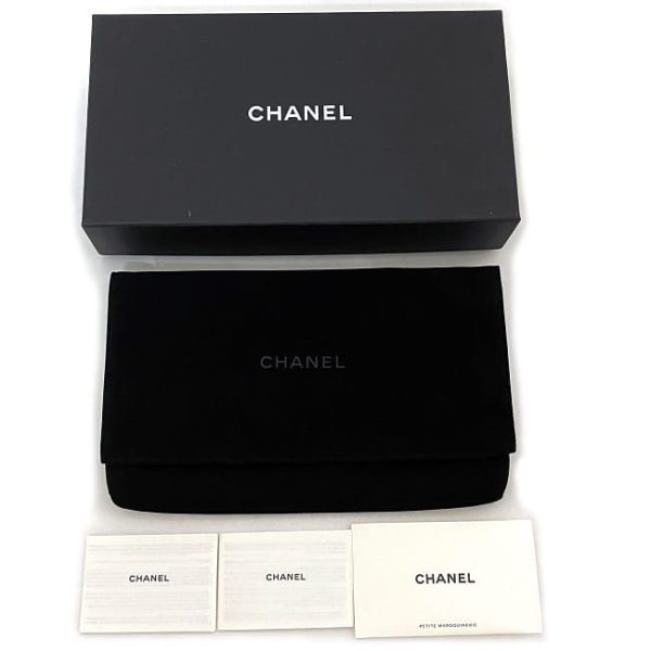 f17998 10 CHANEL BifLong Wallet Black Matelasse Leather