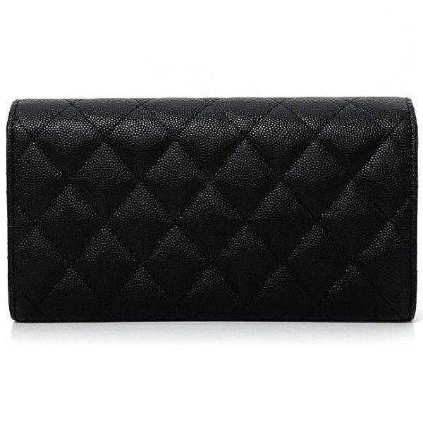 f17998 2 CHANEL BifLong Wallet Black Matelasse Leather