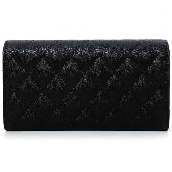 f17998 2 Chanel BifLong Wallet Black Matelasse Cruise