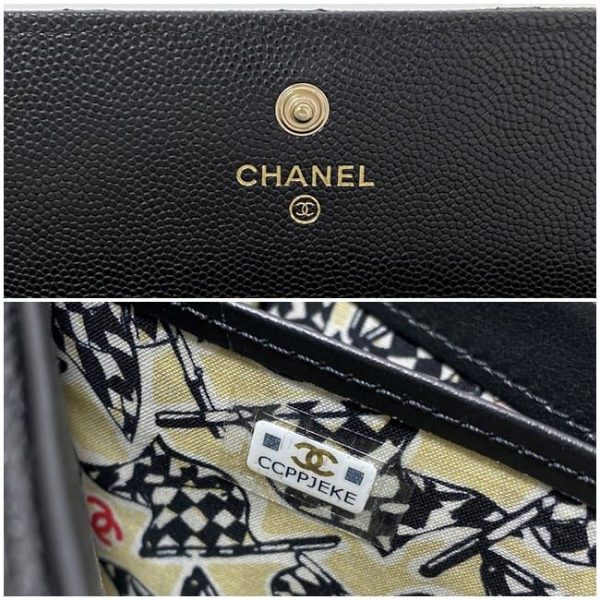 f17998 9 CHANEL BifLong Wallet Black Matelasse Leather