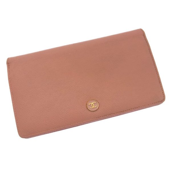 f533 Chanel Long Wallet BifPink Coco Button