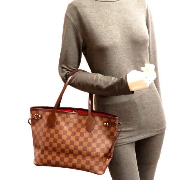 fdh79778 9 Louis Vuitton Neverfull PM Damier Tote Bag Brown