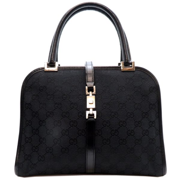 fdh79798 1 Gucci Jackie Line GG Tote Bag Black