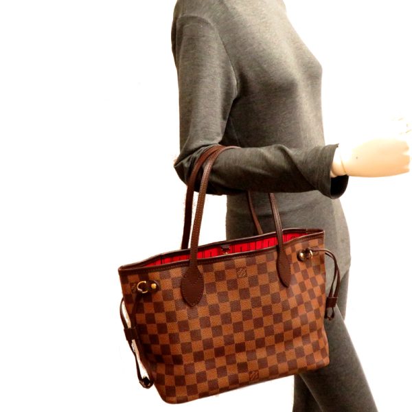 fdh80242 9 Louis Vuitton Neverfull PM Damier Tote Bag Brown