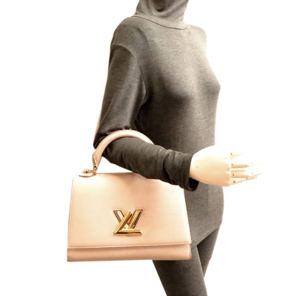 fdh80940 9 Louis Vuitton Twist One Handle MM Taurillon Handbag Greige