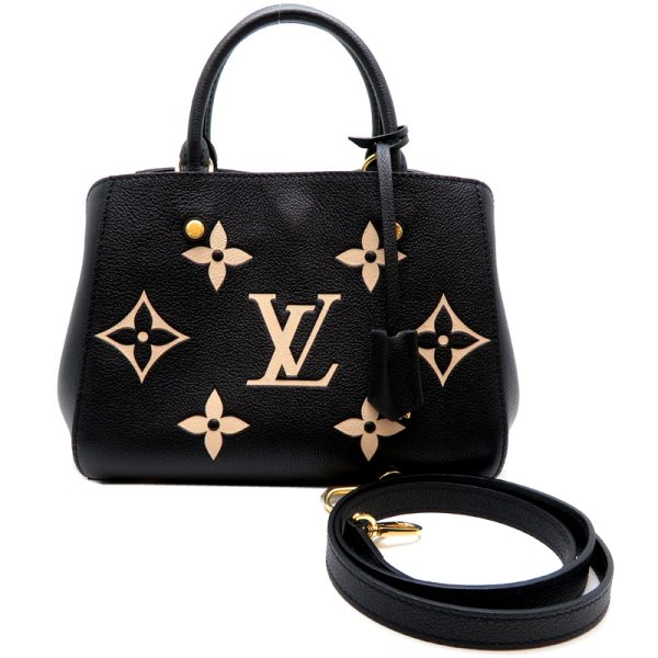 fdh80942 1 Louis Vuitton Montaigne BB Monogram Empreinte Handbag Black