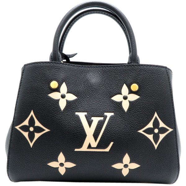 fdh80942 2 Louis Vuitton Montaigne BB Monogram Empreinte Handbag Black