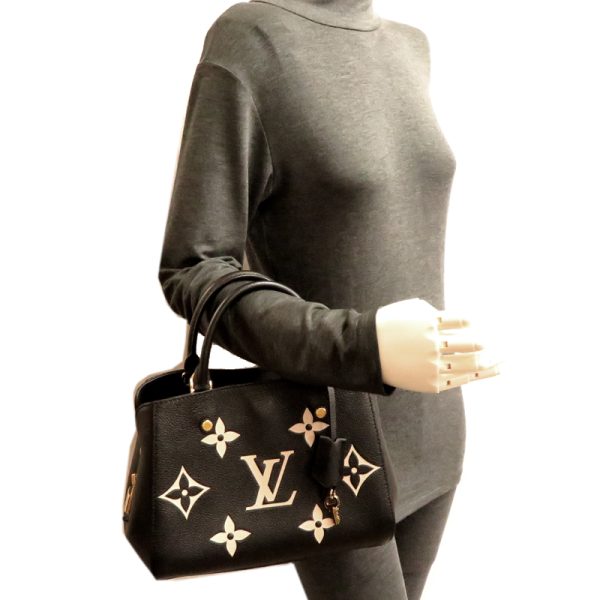 fdh80942 9 Louis Vuitton Montaigne BB Monogram Empreinte Handbag Black