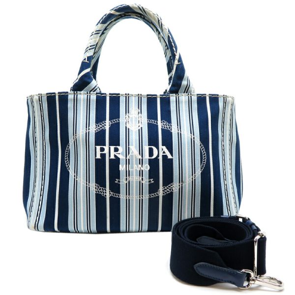 fdh81624 1 Prada Canapa 2Way Handbag Blue