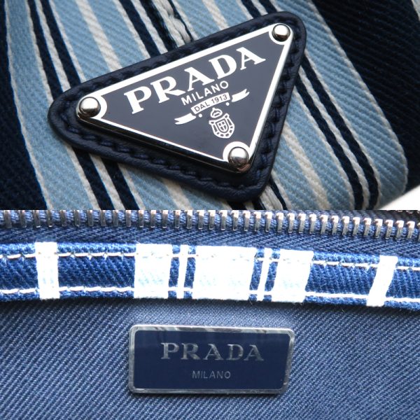 fdh81624 8 Prada Canapa 2Way Handbag Blue