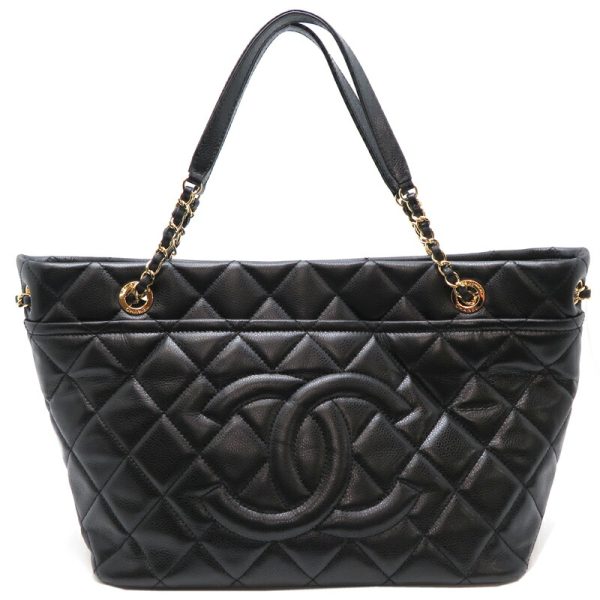 fdh81767 1 Chanel Matelasse Chain Caviar Skin Shoulder Bag Black