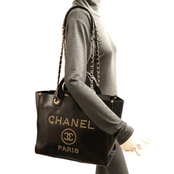 fdh81769 9 Chanel Deauville Shopping Tote Bag Black