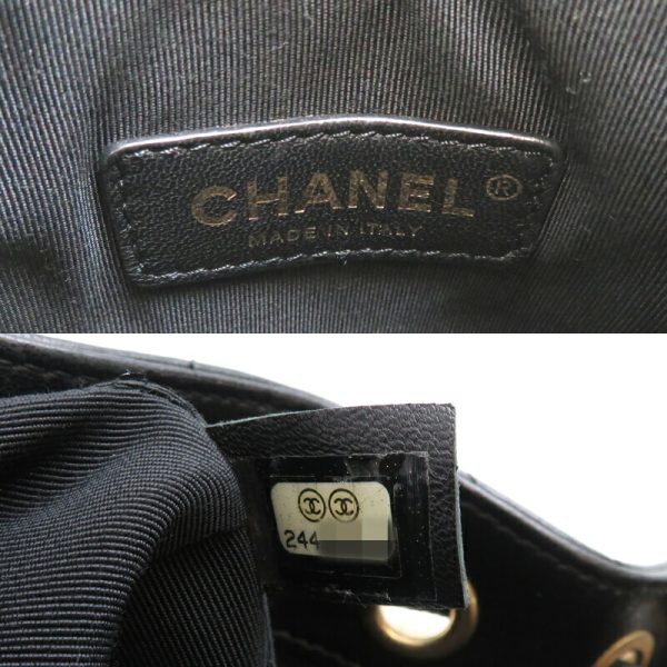 fdh82230 7 Chanel V Stitch Drawstring Lambskin Shoulder Bag Black