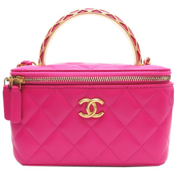 fdh82234 1 Chanel Vanity Lambskin Shoulder Bag Pink