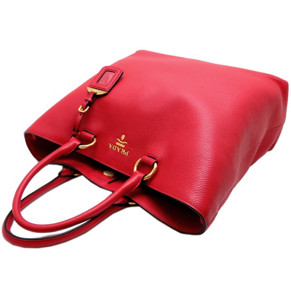 fdh82349 4 Prada 2Way Calf Tote Bag Red