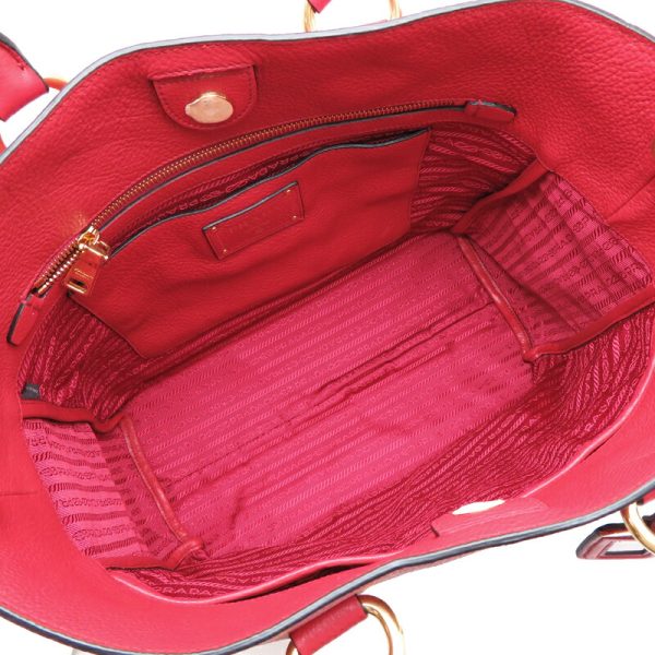 fdh82349 6 Prada 2Way Calf Tote Bag Red