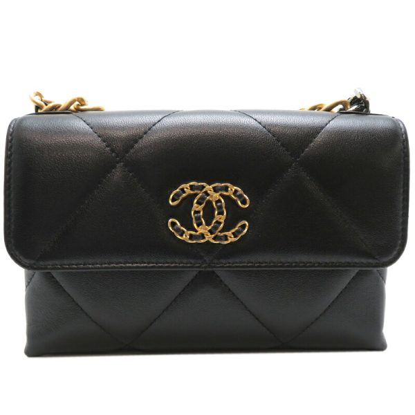 fdh82413 1 Chanel Chanel 19 Chain Lambskin Shoulder Bag Black