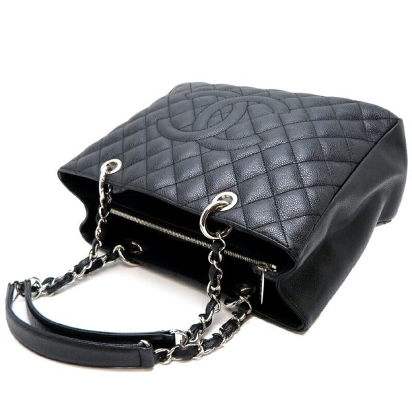 fdh82416 4 Chanel Chain Caviar Skin Tote Bag Black